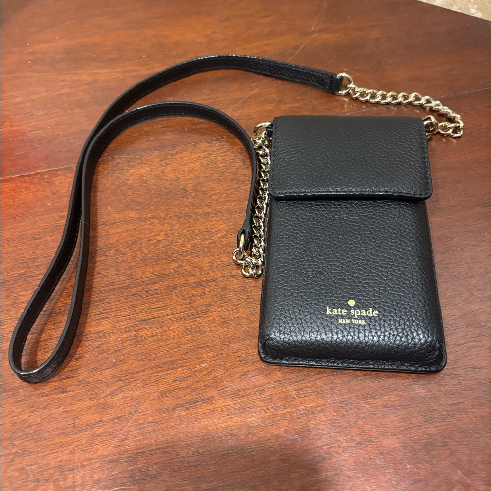Kate Spade Black Leather Phone Crossbody